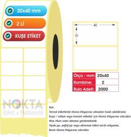 20X40 YY 2 Lİ 2000 AD.KUŞE ETİKET